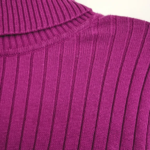 Talbots Fuchsia Ribbed Turtleneck Sweater - Picture 4 of 6